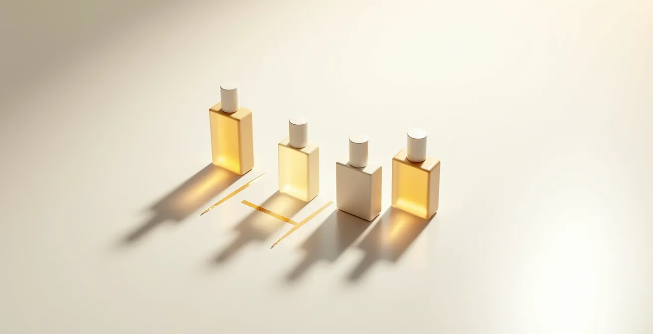 Mathematische Formel zur Wertberechnung von Parfüm-Set-Beigaben visualisiert