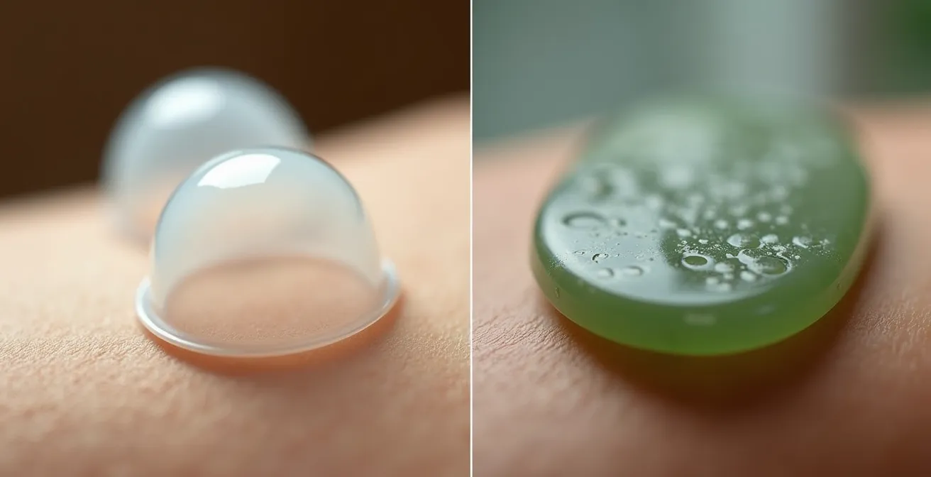 Nahaufnahme von Schröpfglas und Gua Sha Stein bei Cellulite-Behandlung