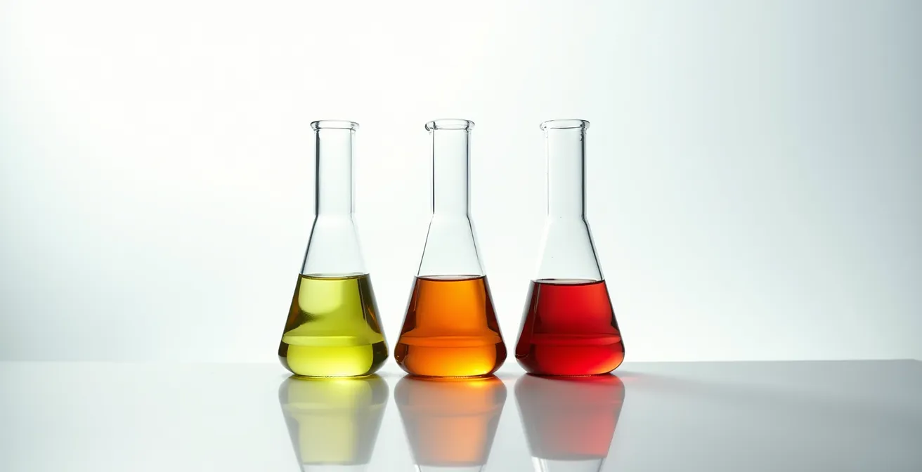 Symbolische Darstellung einer Wirkstoff-Ampel für sichere Hautpflege-Kombinationen